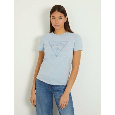 Γυναικείο T-shirt με τριγωνικό λογότυπο και στρας GUESS W4GI26I3Z14-G7N1
