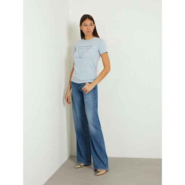 Γυναικείο T-shirt με τριγωνικό λογότυπο και στρας GUESS W4GI26I3Z14-G7N1 - Image 2