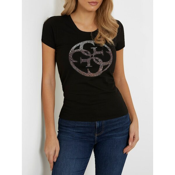 Γυναικείο T-shirt με λογότυπο με στρας μπροστά GUESS W4GI29J1314-JBLK - Image 4