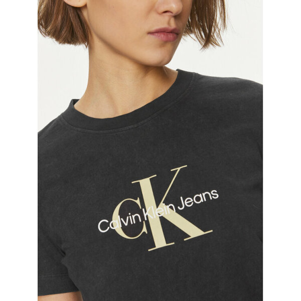 Γυναικείο T-Shirt Calvin Klein Archival Monologo J20J223272 Μαύρο Regular Fit - Image 4