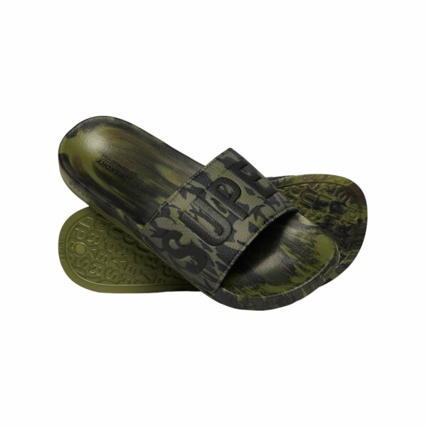 h6779 Ανδρική Παντόφλα SUPER DRY CAMO VEGAN MF310261A Χακί - Image 1