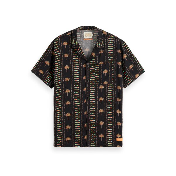 hires_png-24169323-fnt_89hxhg4rs48cbvtq Ανδρικό Πουκάμισο SCOTCH AND SODA PRINTED VISCOSE 177054 Μαύρο - Image 1