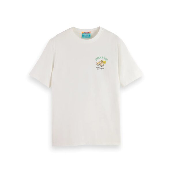 Ανδρική Μπλούζα SCOTCH AND SODA FRONT BACK175641 Εκρού - Image 1