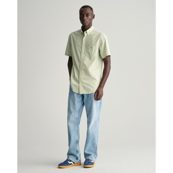 time__1698303325__202401-3000101-345-look-fv-1 Ανδρικό Πουκάμισο Κοντομάνικο GANT REG POPLIN 3000101 Πράσινο - Image 4