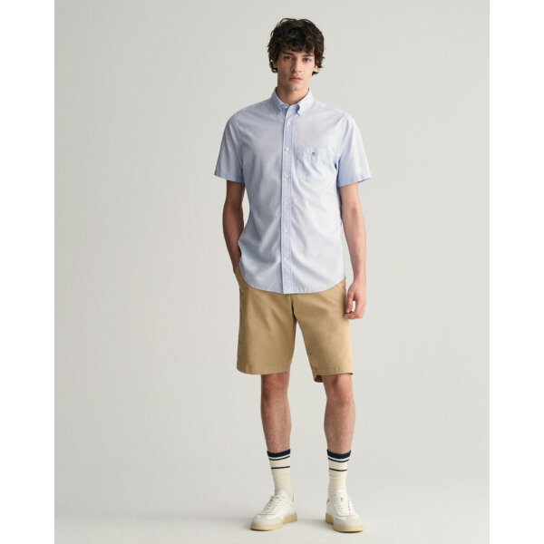 time__1708446945__202401-3000101-455-look-fv-1 Ανδρικό Πουκάμισο Κοντομάνικο GANT REG POPLIN 3000101 Γαλάζιο - Image 2