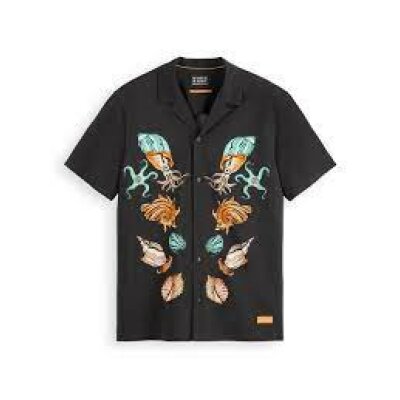 Ανδρικό Πουκάμισο SCOTCH AND SODA PRINTED VISCOSE 175721 Μαύρο
