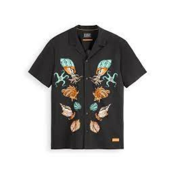 αρχείο λήψης (1) Ανδρικό Πουκάμισο SCOTCH AND SODA PRINTED VISCOSE 175721 Μαύρο - Image 1