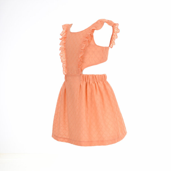 07-2342-00_2 Παιδικό φόρεμα για κορίτσια M&B κιπούρ ροδακινί 07-2342-00 - Image 3