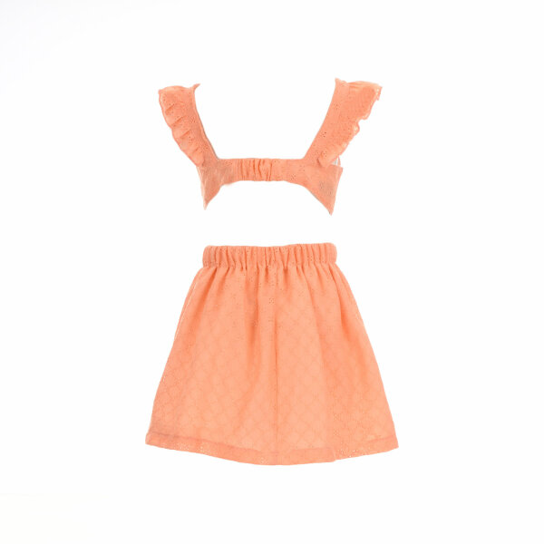 07-2342-00_3 Παιδικό φόρεμα για κορίτσια M&B κιπούρ ροδακινί 07-2342-00 - Image 4