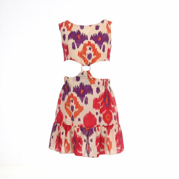 07-2405-00_1 Παιδικό φόρεμα για κορίτσια M&B cut out εμπριμέ μπεζ 07-2405-00 - Image 2