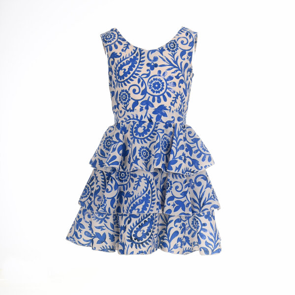 Παιδικό φόρεμα για κορίτσια M&B εμπριμέ εκρού μπλε 07-2422-00 - Image 3