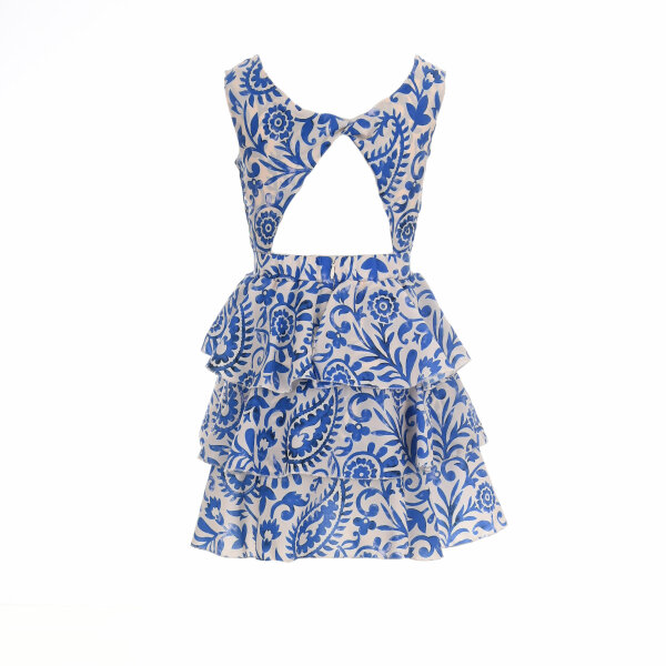 Παιδικό φόρεμα για κορίτσια M&B εμπριμέ εκρού μπλε 07-2422-00 - Image 4