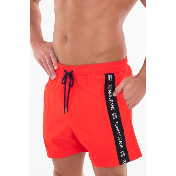 Ανδρικό Μαγιό Βερμούδα TOMMY JEANS DRAWSTRING SIDE TAPE UM0UM03142 Κόκκινο - Image 2