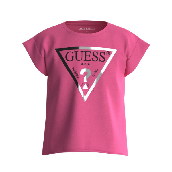 750x1000-t-shirt-guess-rosa-da-bambina-cropped-j81i15j1311 GUESS ΚΟΝΤΟΜΑΝΙΚΟ CROP ΜΑΚΟ T-SHIRT ΚΟΡΙΤΣΙ ΦΟΥΞ  J81I15J1311-G6M4 - Image 1