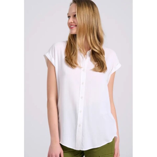Γυναικείο μονόχρωμο πουκάμισο Λευκό FBL009-100-05 FUNKY BUDDHA - Image 1