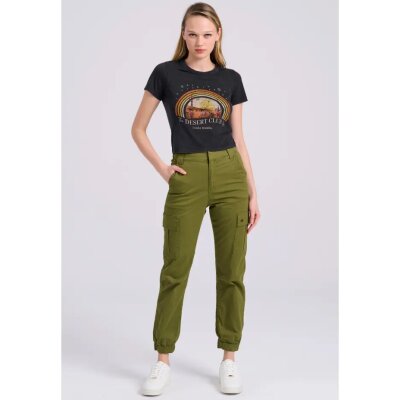 Γυναικείο cargo παντελόνι με λάστιχο FBL009-101-02 FUNKY BUDDHA