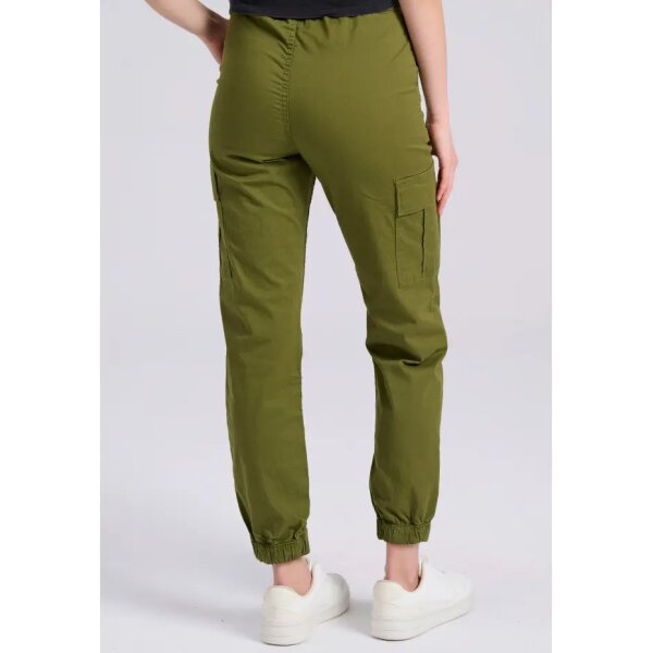 FBL009-101-02_OLIVE_BRANCH_4 Γυναικείο cargo παντελόνι με λάστιχο FBL009-101-02 FUNKY BUDDHA - Image 4
