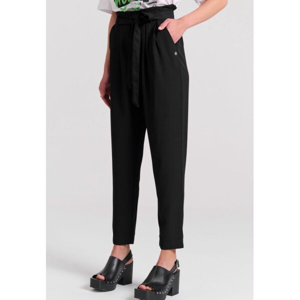 Γυναικείο Casual παντελόνι με διπλή πιέτα στη μέση FBL009-118-02-BLACK FUNKY BUDDHA - Image 4