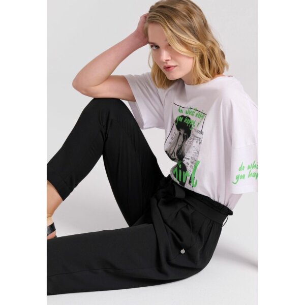 Γυναικείο Casual παντελόνι με διπλή πιέτα στη μέση FBL009-118-02-BLACK FUNKY BUDDHA - Image 3