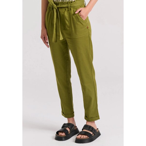 FBL009-122-02-olivebranch-3 Γυναικείο cropped παντελόνι με ζώνη FBL009-122-02 FUNKY BUDDHA - Image 1