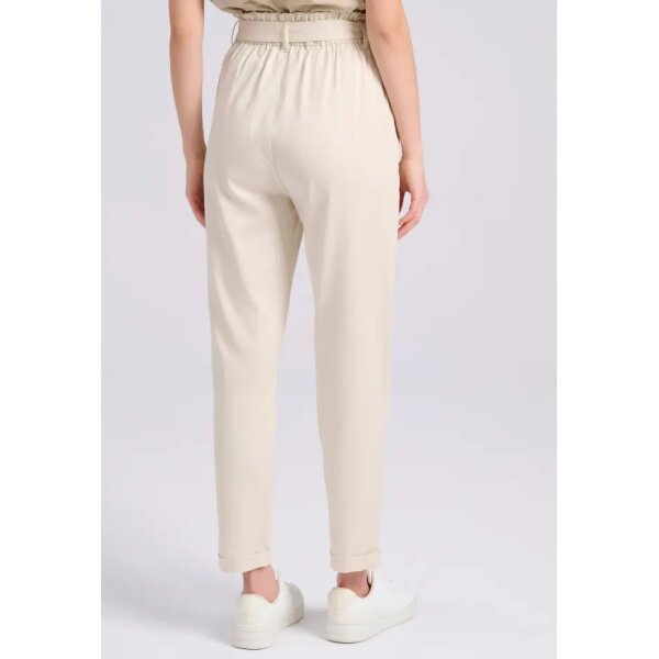 FBL009-122-02_CHALK_4 Γυναικείο cropped παντελόνι με ζώνη Εκρού FBL009-122-02 FUNKY BUDDHA - Image 4