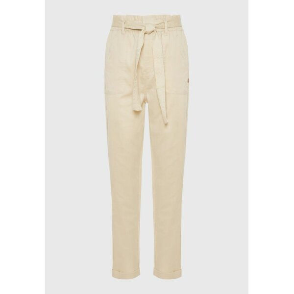 FBL009-122-02_CHALK_6 Γυναικείο cropped παντελόνι με ζώνη Εκρού FBL009-122-02 FUNKY BUDDHA - Image 5