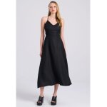 Γυναικείο Linen blend midi φόρεμα με ανοιχτή πλάτη FBL009-143-13 FUNKY BUDDHA