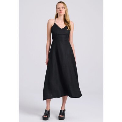 Γυναικείο Linen blend midi φόρεμα με ανοιχτή πλάτη FBL009-143-13 FUNKY BUDDHA