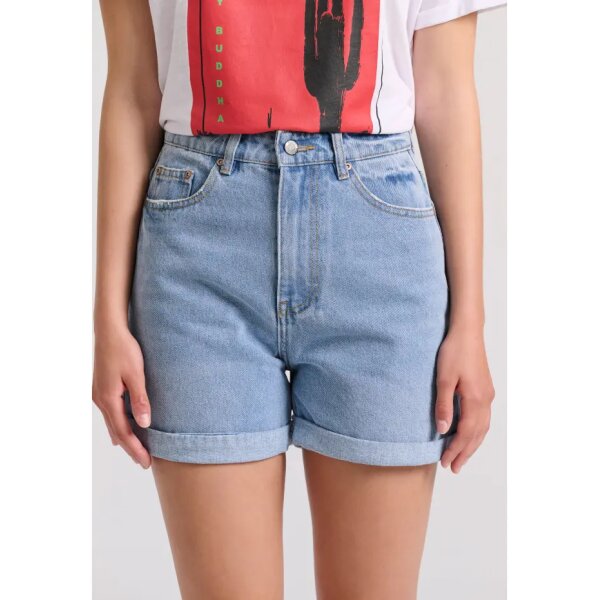 FBL009-168-03_LT_BLUE_1 Γυναικείο τζιν σορτς με ρεβέρ FUNKY BUDDHA  FBL009-168-03 - Image 2