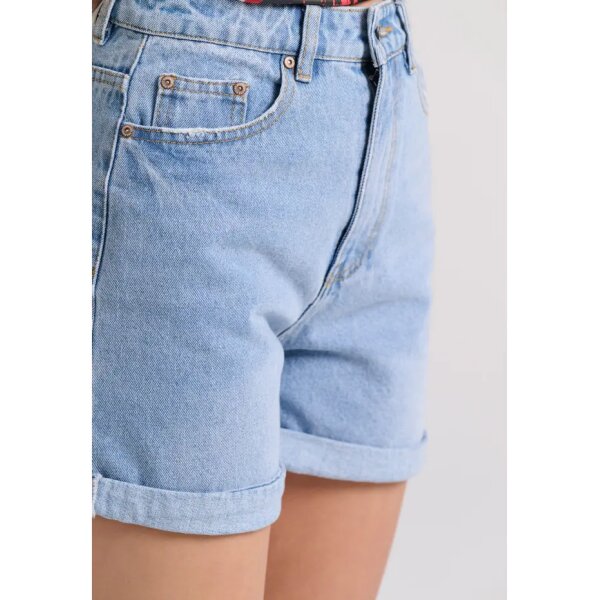 FBL009-168-03_LT_BLUE_3 Γυναικείο τζιν σορτς με ρεβέρ FUNKY BUDDHA  FBL009-168-03 - Image 4