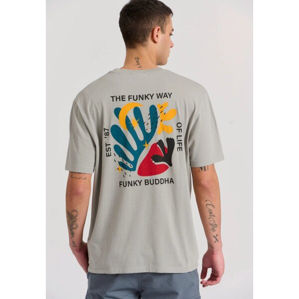 Ανδρική Μπλούζα FUNKY BUDDHA Relaxed fit FBM009-070-04 Γκρί - Image 2