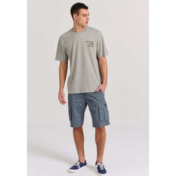 Ανδρική Μπλούζα FUNKY BUDDHA Relaxed fit FBM009-070-04 Γκρί - Image 5