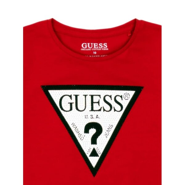 T-shirt με τριγωνικό λογότυπο Κορίτσι Κόκκινο GUESS  J2YI51K6YW1-RHT - Image 4
