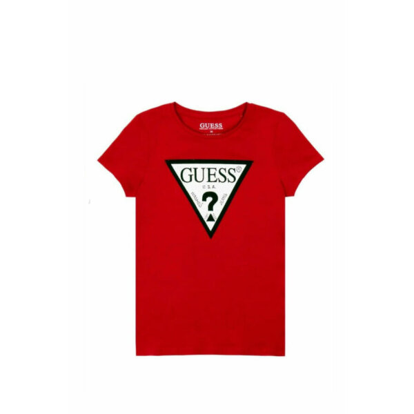 T-shirt με τριγωνικό λογότυπο Κορίτσι Κόκκινο GUESS  J2YI51K6YW1-RHT - Image 1