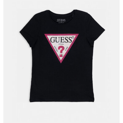 T-shirt με τριγωνικό λογότυπο Κορίτσι Μαύρο GUESS J2YI51K6YW1-JBLK
