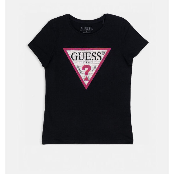 T-shirt με τριγωνικό λογότυπο Κορίτσι Μαύρο GUESS  J2YI51K6YW1-JBLK - Image 1