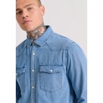 Ανδρικό Πουκάμισο Τζιν FUNKY BUDDHA FBM009-063-05 Μπλέ - Image 4