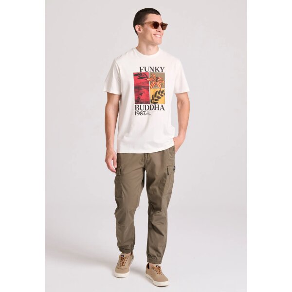 Ανδρική Μπλούζα FUNKY BUDDHA FBM009-064-04 Λευκό - Image 2