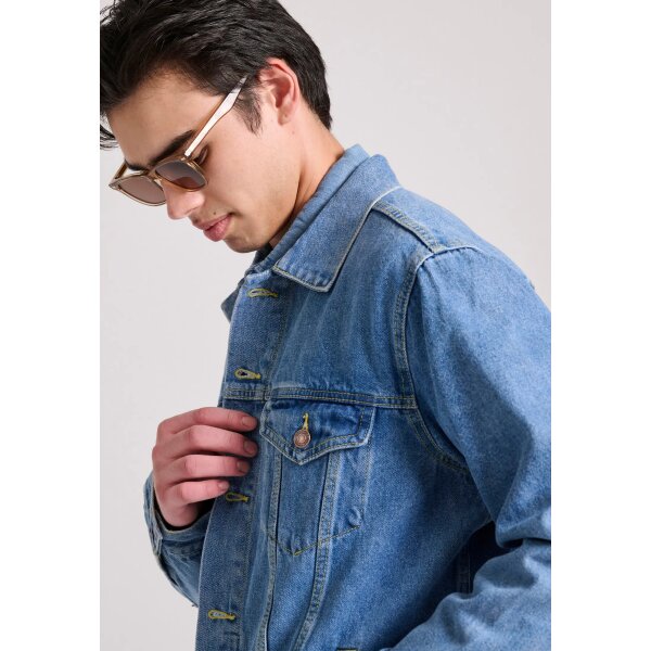 Ανδρικό Μπουφάν Τζιν FUNKY BUDDHA FBM009-072-01 Μπλέ - Image 4