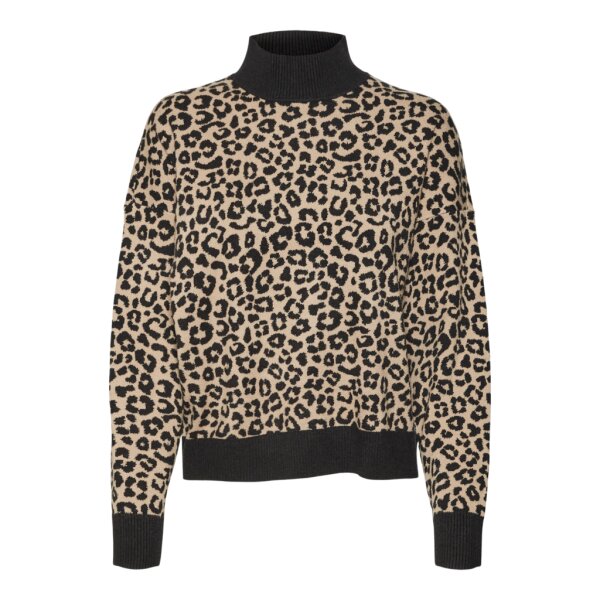10314460_4583070_front ΓΥΝΑΙΚΕΙΟ ΠΟΛΟΥΛΟΒΕΡ ANIMAL PRINT ΜΑΥΡΟ  VERO MODA 10314460 - Image 1