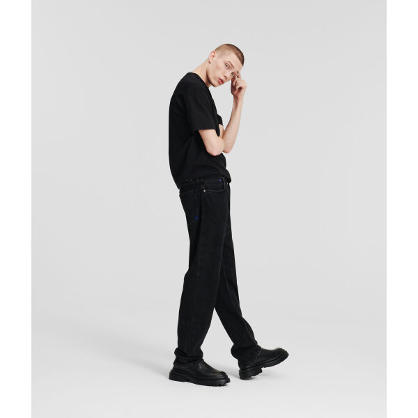 245D1116120_4 Ανδρικό Παντελόνι Τζιν KARL LAGERFELD JEANS STRAIGHT 245D1116 Μαύρο - Image 4