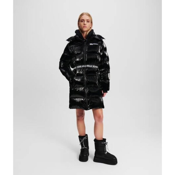 Γυναικείο Μπουφάν KARL LAGERFELD JEANS LONG BELTED PUFFER 246J1506 Μαύρο - Image 1