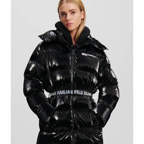 Γυναικείο Μπουφάν KARL LAGERFELD JEANS LONG BELTED PUFFER 246J1506 Μαύρο - Image 2