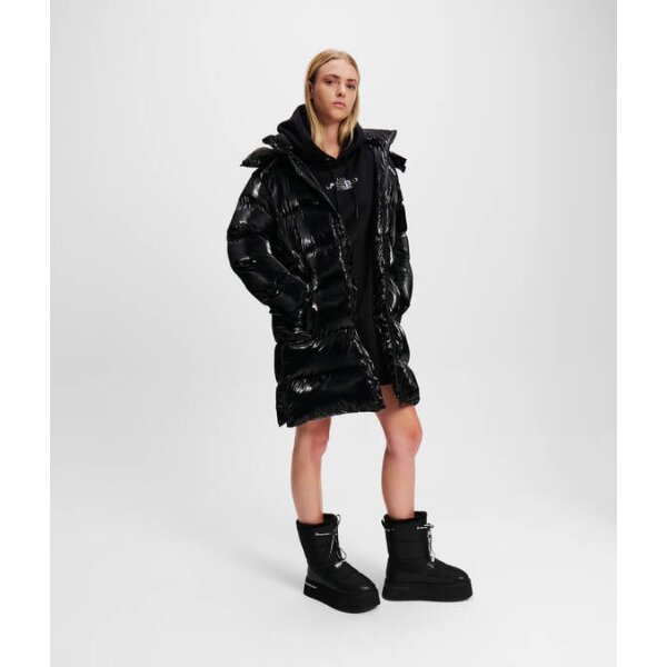 Γυναικείο Μπουφάν KARL LAGERFELD JEANS LONG BELTED PUFFER 246J1506 Μαύρο - Image 4