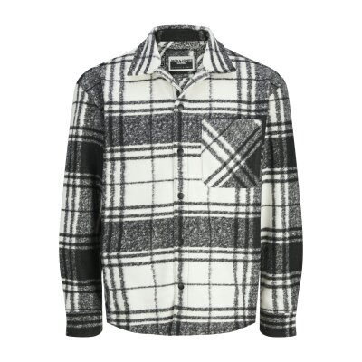 Ανδρικό Πουκάμισο Φανέλα OVERSHIRT JACK & JONES 12263249 Λευκό Μαύρο