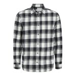 Ανδρικό Πουκάμισο Φανέλα Καρό JACK & JONES 12258425 Λευκό Μαύρο