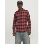 Ανδρικό Πουκάμισο Φανέλα Καρό JACK & JONES 12258425 Κόκκινο Μαύρο - Image 2