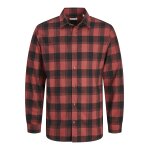 Ανδρικό Πουκάμισο Φανέλα Καρό JACK & JONES 12258425 Κόκκινο Μαύρο
