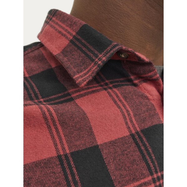 Ανδρικό Πουκάμισο Φανέλα Καρό  JACK & JONES 12258425 Κόκκινο Μαύρο - Image 6