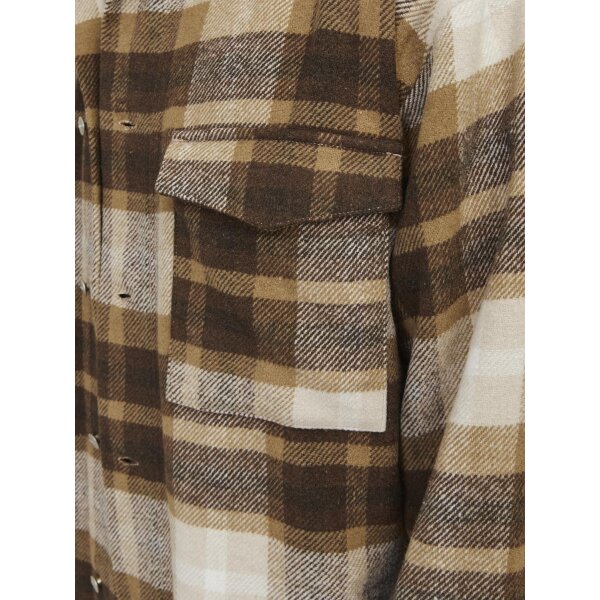 Ανδρικό Πουκάμισο Φανέλα OVERSHIRT  JACK & JONES 12260658 Μπέζ Καφέ - Image 5